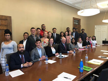 Aditi attends meeting between UMD students and Senator Ben Cardin to discuss higher education funding and policy.