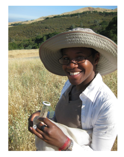 Figure 1. Dr. Alexandra Harmon-Threatt enjoying a day of collecting in the field.